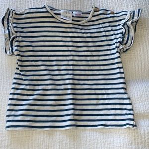 Zara 12-18 Months ruffle striped tee